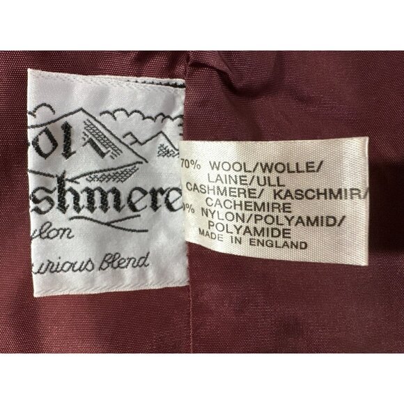 Mansfield HARRODS Wool Cashmere Blend Coat Sz 8 color dark grey made in England - Picture 4 of 9